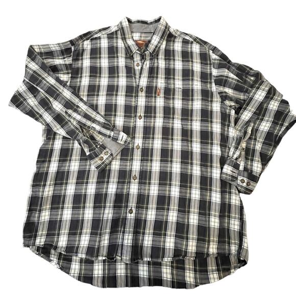 Bob tTimberlake Mens XL Blue Plaid Polo Flannel Button Down Shirt - Picture 1 of 12